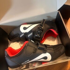 Peloton Women’s Cycling Shoes - Black with Red Accents Size 41